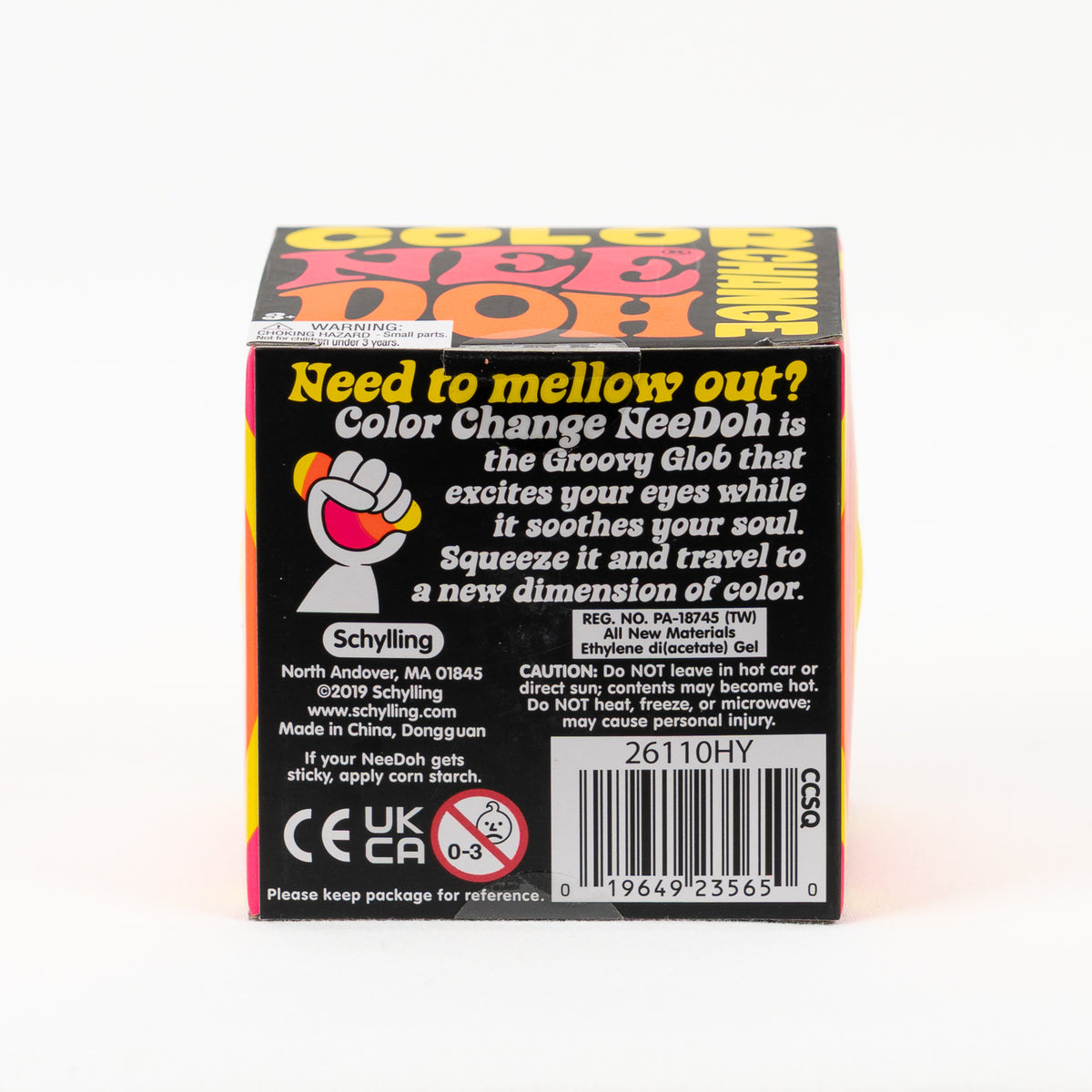 Color Change Ball - Yellow to Orange — packaging details; assortment example, color/style supplied based on availability