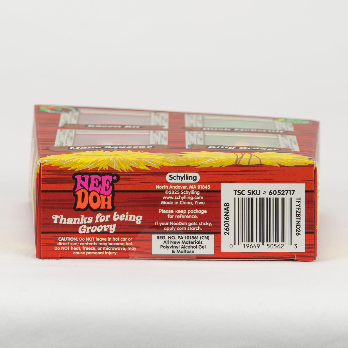 Teenie Fuzz Ball Farmyard - 4 Pack — packaging details; assortment example, color/style supplied based on availability