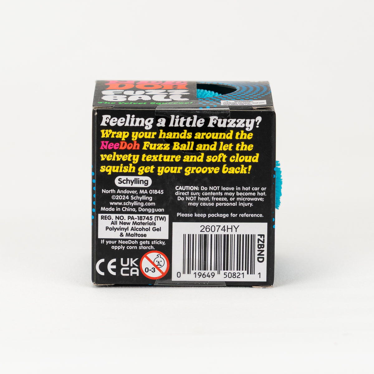 Fuzz Ball - Blue — packaging details; assortment example, color/style supplied based on availability