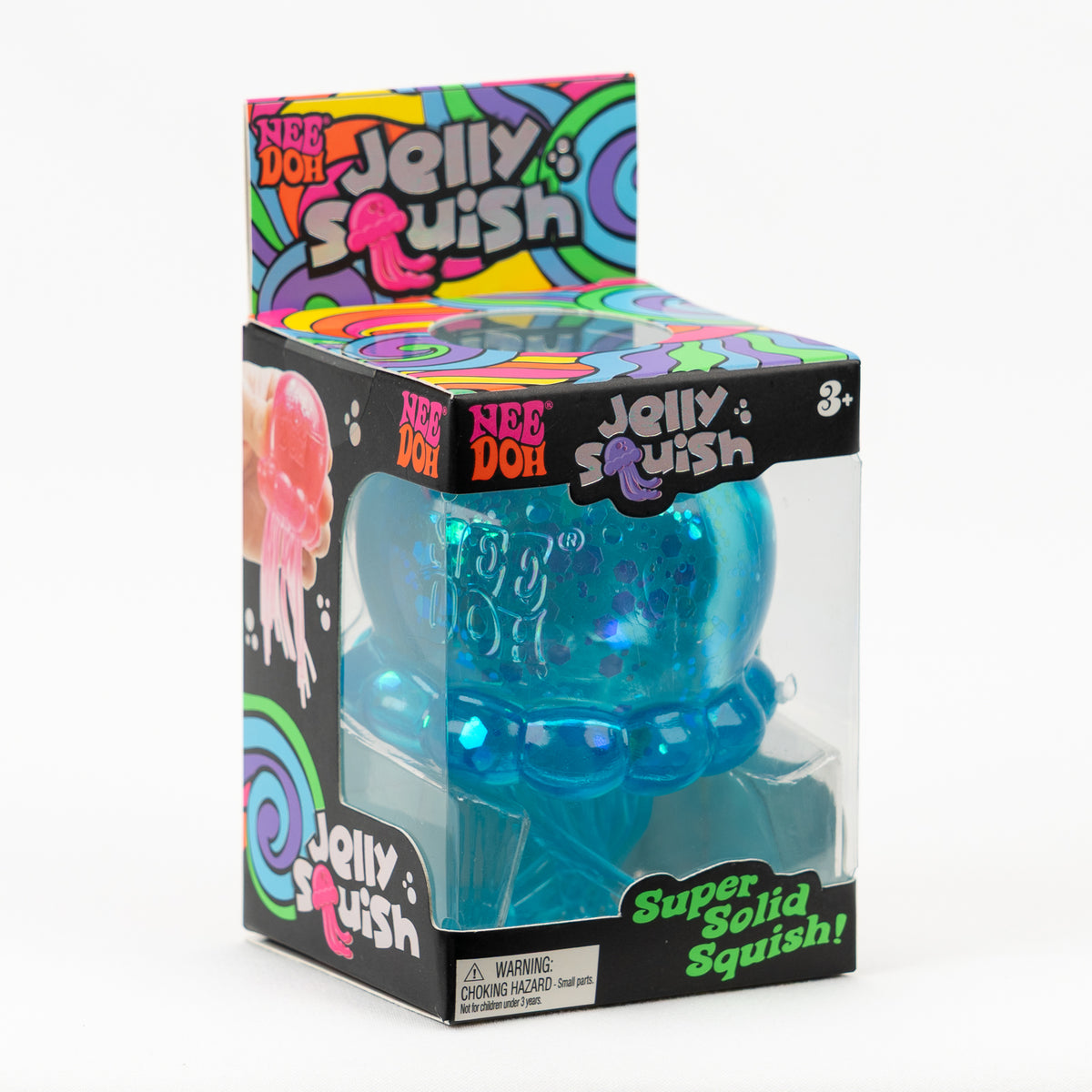 Jelly Squish Jellyfish - Blue — product and retail packaging; assortment example, color/style supplied based on availability