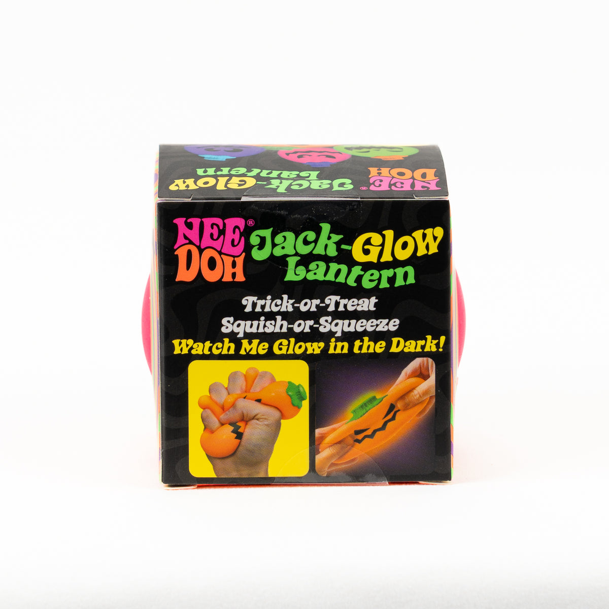 NeeDoh Jack-Glow Lantern, side of retail packaging.