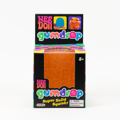 NeeDoh Gumdrop - Orange, front of retail packaging.