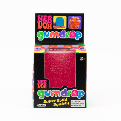 NeeDoh Gumdrop - Pink, front of retail packaging.