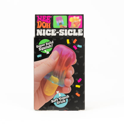 NeeDoh Nice-sicle, back panel with package artwork.