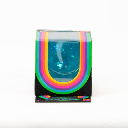 NeeDoh Dream Drop - Blue Glitter, top package window.