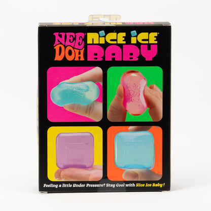 NeeDoh Nice Ice Baby 4-Pack, back panel with package artwork.