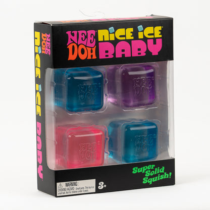 NeeDoh Nice Ice Baby 4-Pack, angled front view of retail packaging.