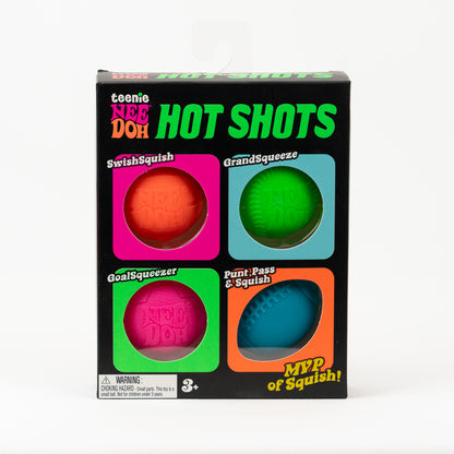 Teenie Hot Shots - 4 Pack — product and retail packaging; assortment example, color/style supplied based on availability
