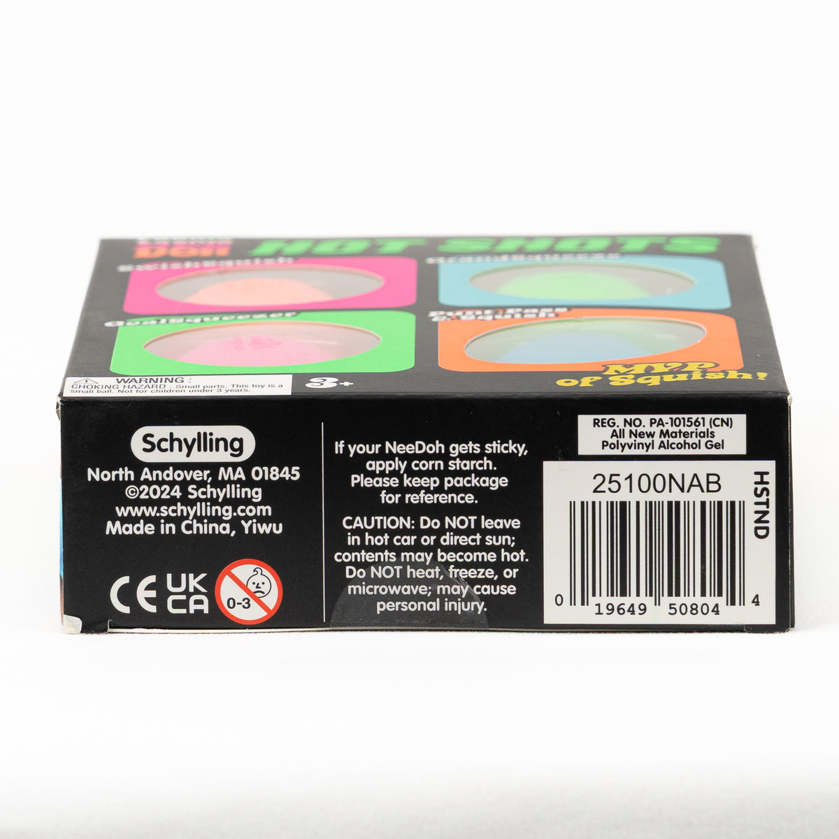 Teenie Hot Shots - 4 Pack — packaging details; assortment example, color/style supplied based on availability