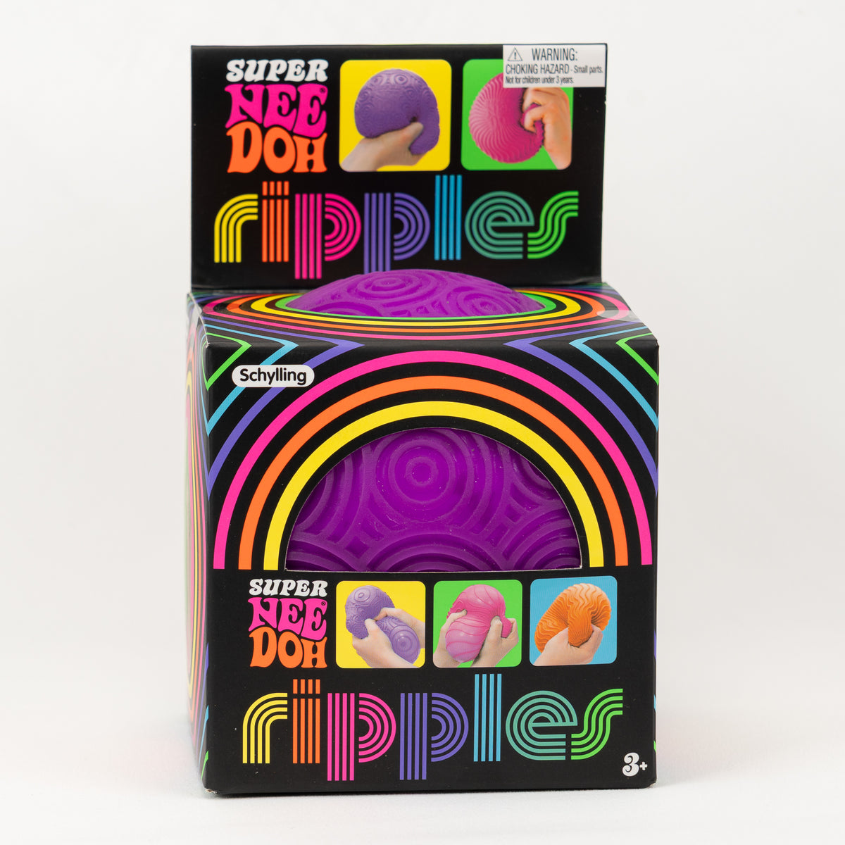 NeeDoh Super Ripples XL - Purple, front of retail packaging.