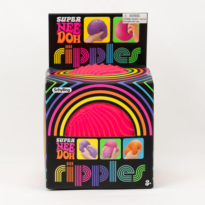 NeeDoh Super Ripples XL - Pink, front of retail packaging.