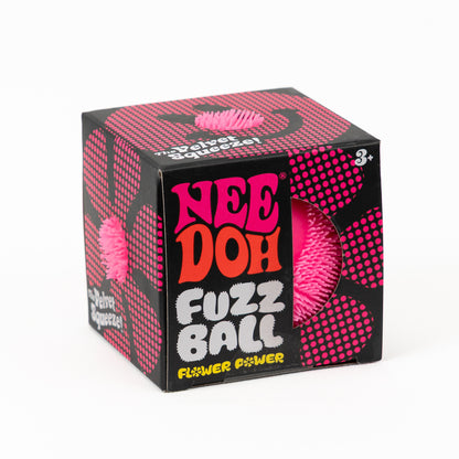 Fuzz Ball Flower Power - Pink — product and retail packaging; assortment example, color/style supplied based on availability