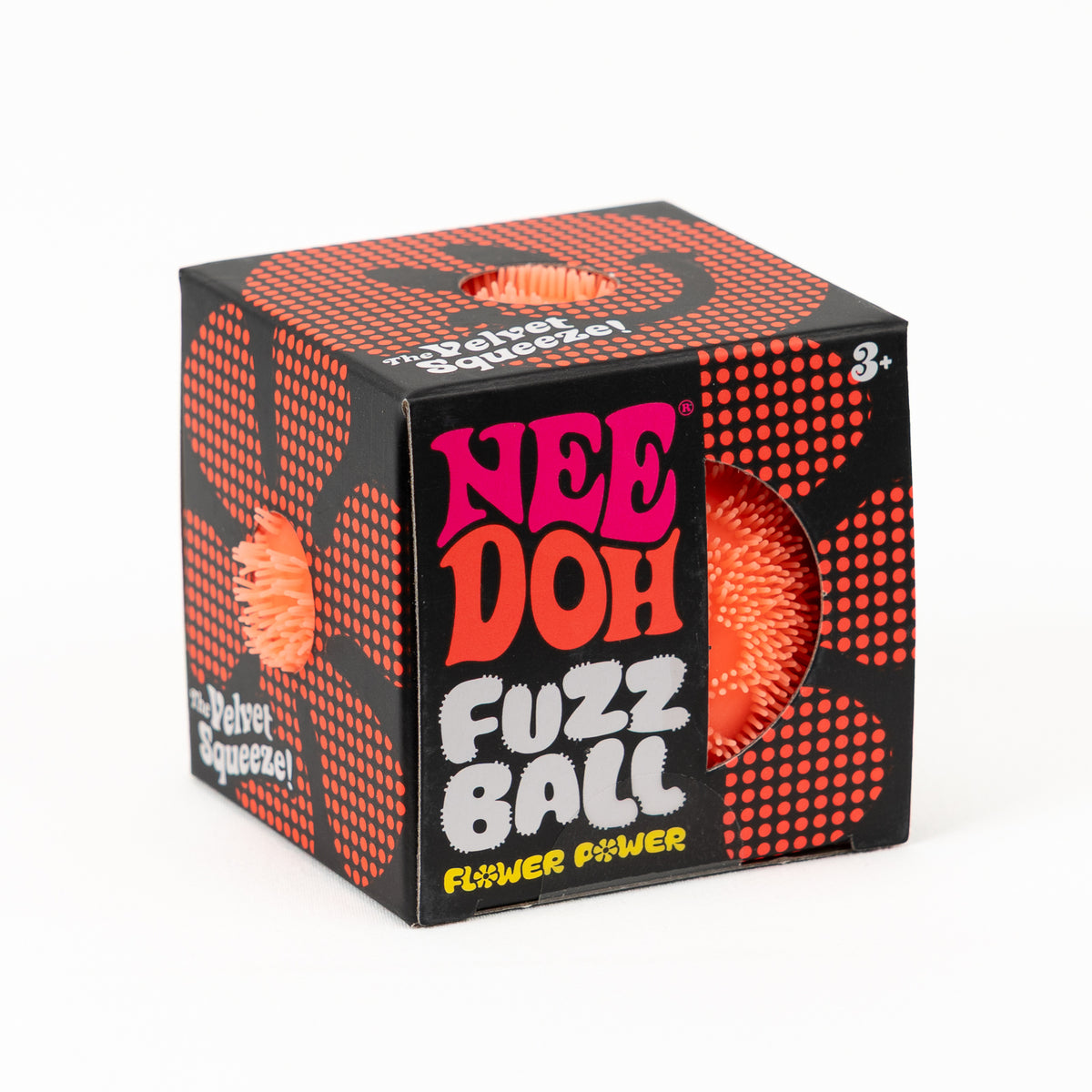 Fuzz Ball Flower Power - Orange — product and retail packaging; assortment example, color/style supplied based on availability