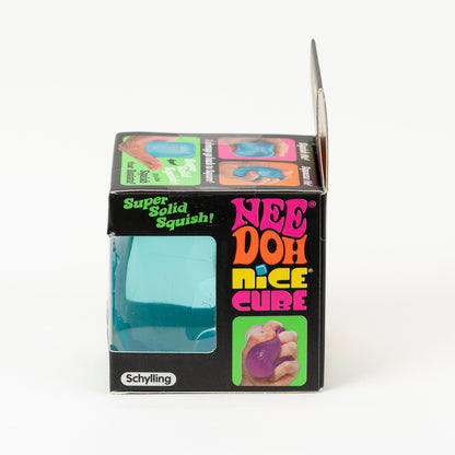 NeeDoh Nice Cube, opposite side of retail packaging.