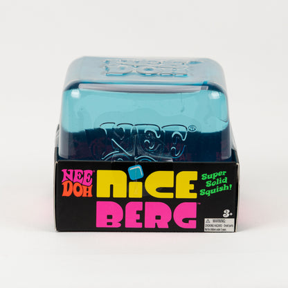 NeeDoh Nice Berg - Blue, front of retail packaging.