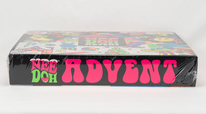 NeeDoh Squishmas Christmas Advent Calendar 24 Days, side of retail packaging.