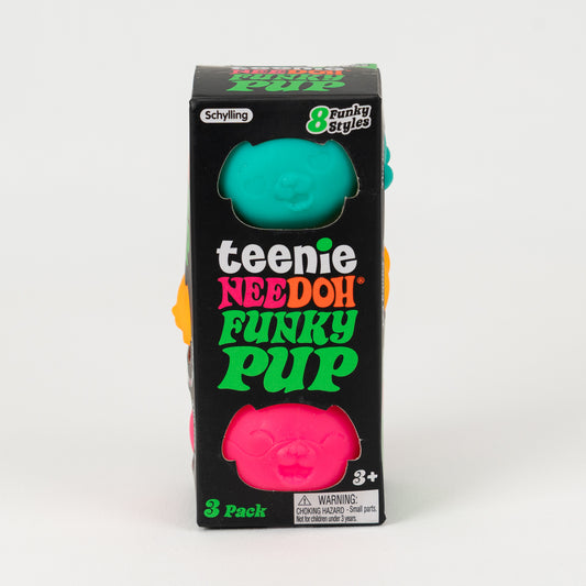 Teenie Funky Pup — product and retail packaging; assortment example, color/style supplied based on availability