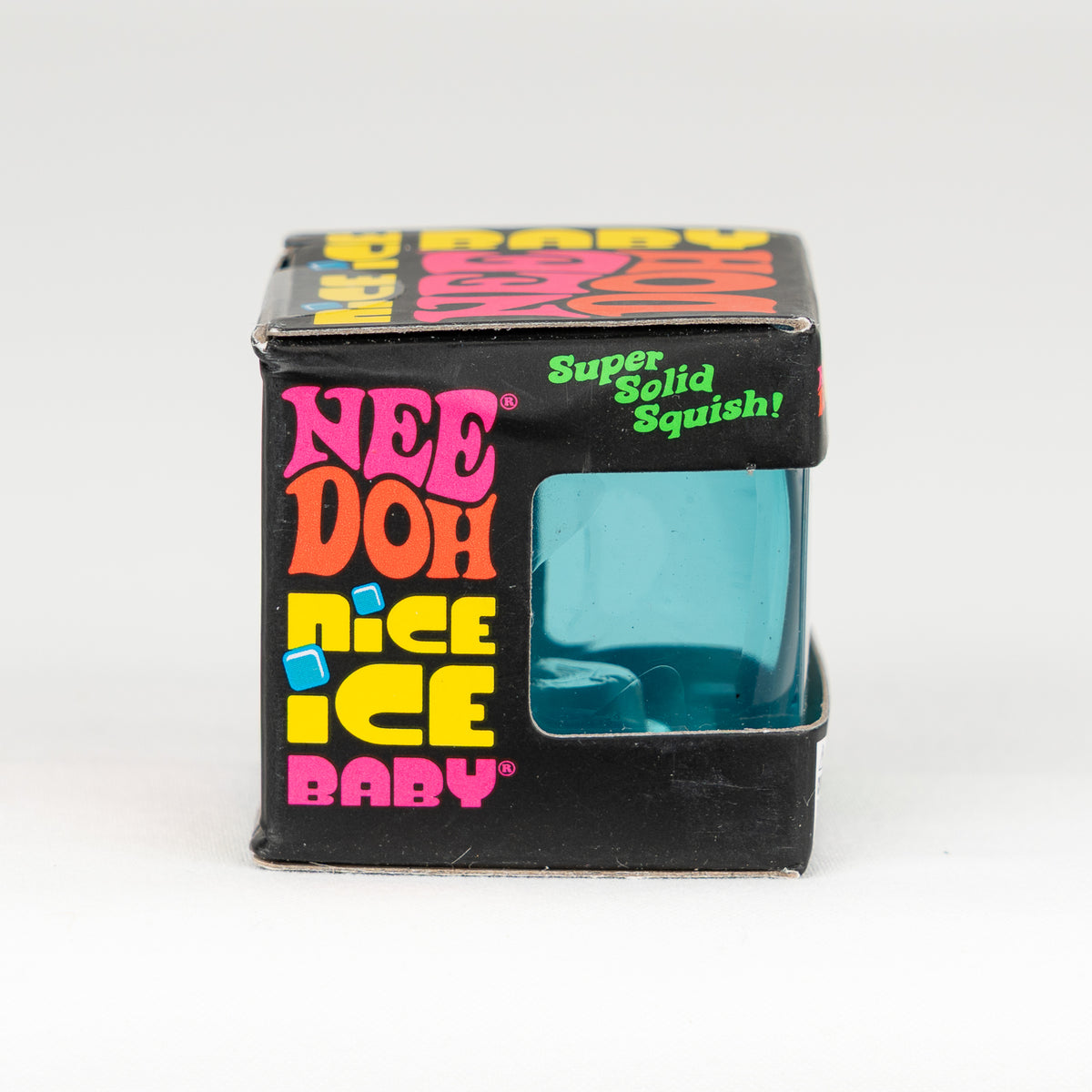 NeeDoh Nice Ice Baby, side of retail packaging.