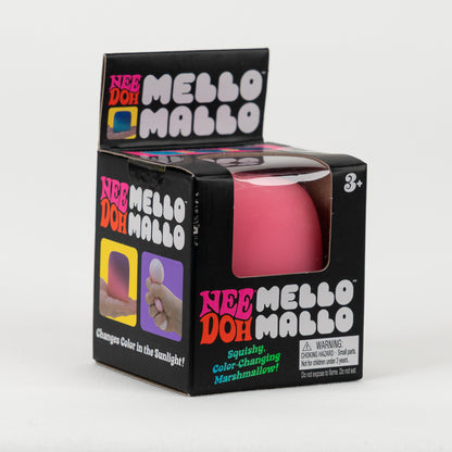 NeeDoh Mello Mallo - Pink, angled front view of retail packaging.