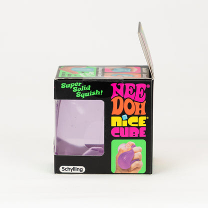 NeeDoh Nice Cube, opposite side of retail packaging.