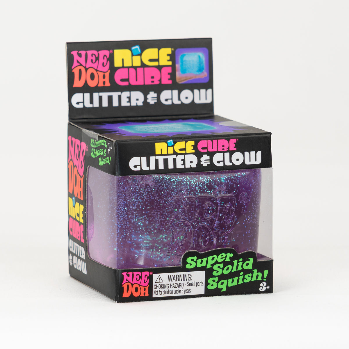 Nice Cube Glitter & Glow - Purple — product and retail packaging; assortment example, color/style supplied based on availability