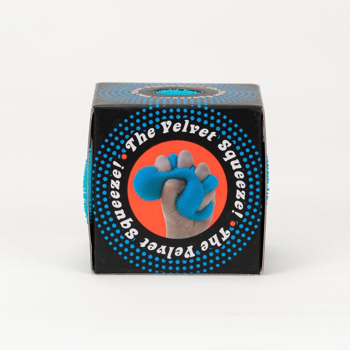 NeeDoh Fuzz Ball, side of retail packaging.