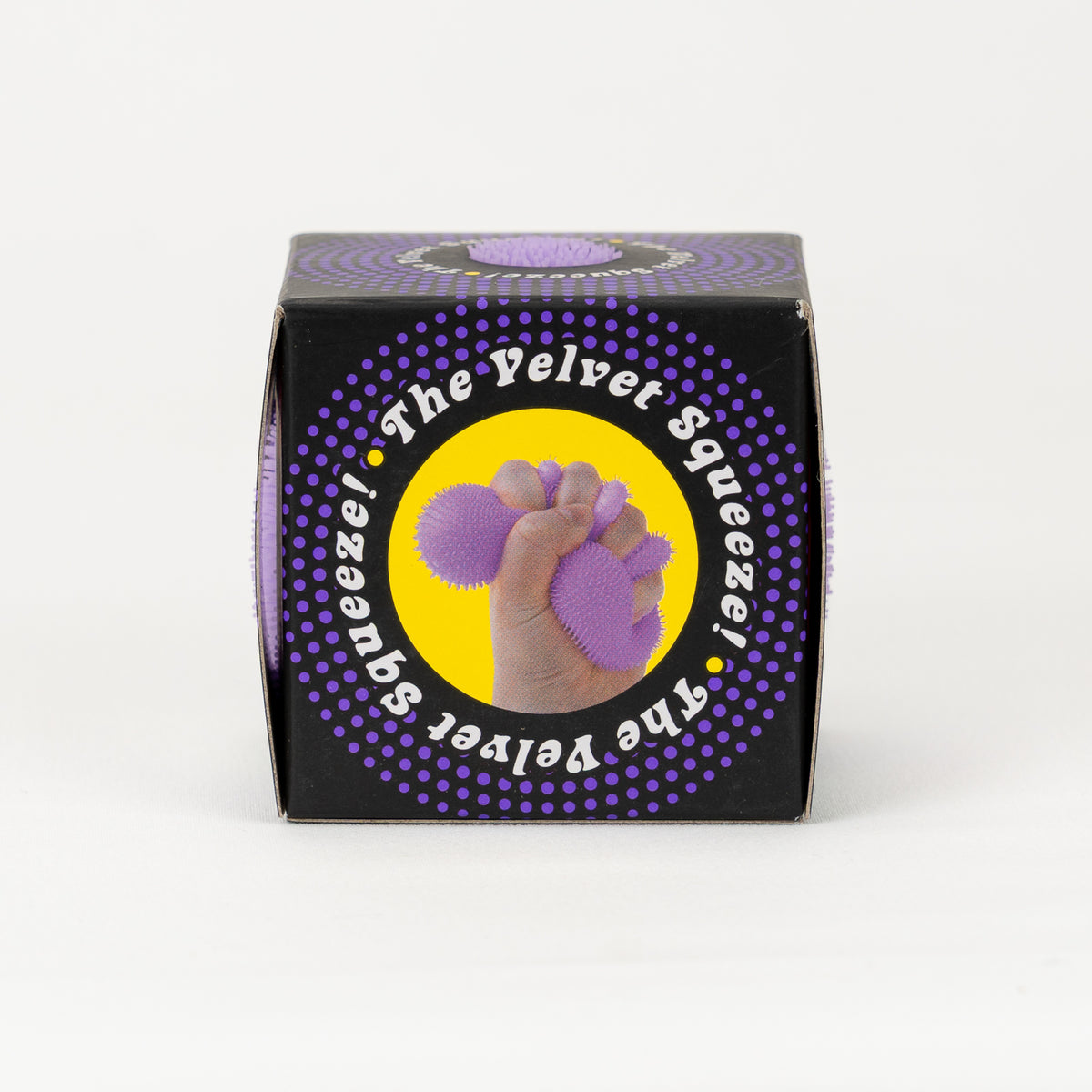 NeeDoh Fuzz Ball, side of retail packaging.