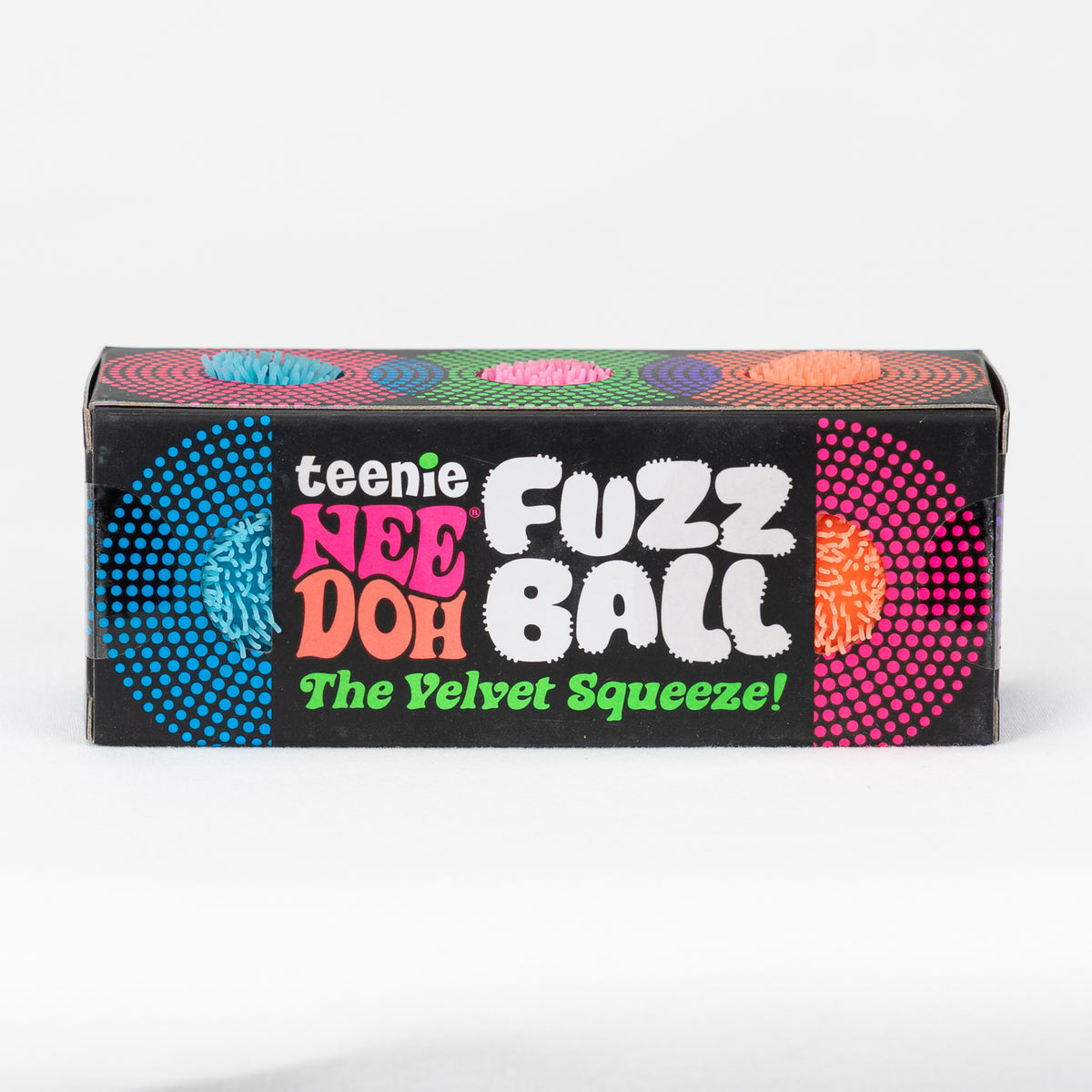 Teenie Fuzz Ball - 3 Pack — product and retail packaging; assortment example, color/style supplied based on availability