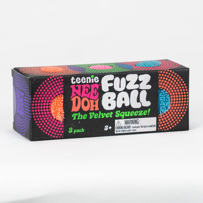 Teenie Fuzz Ball - 3 Pack — packaging details; assortment example, color/style supplied based on availability
