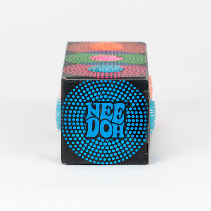 NeeDoh Teenie Fuzz Ball 3-Pack, opposite side panel of retail packaging.