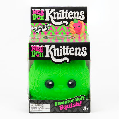 Knittens Sweater-soft Squish - Green — product and retail packaging; assortment example, color/style supplied based on availability