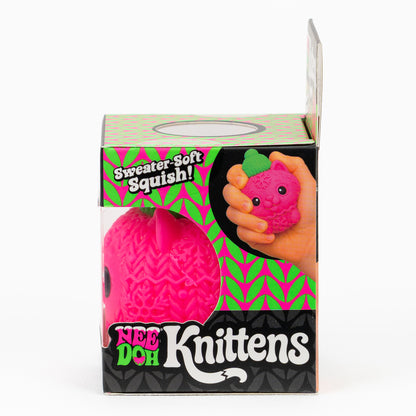 NeeDoh Knittens Sweater-Soft Squish, opposite side panel of retail packaging.