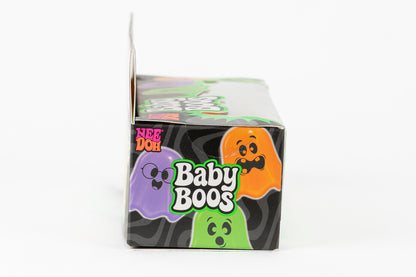 NeeDoh Baby Boos Teenie 3-Pack, side panel of retail packaging.