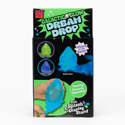 NeeDoh Galactic Glow Dream Drop, back panel with package artwork.