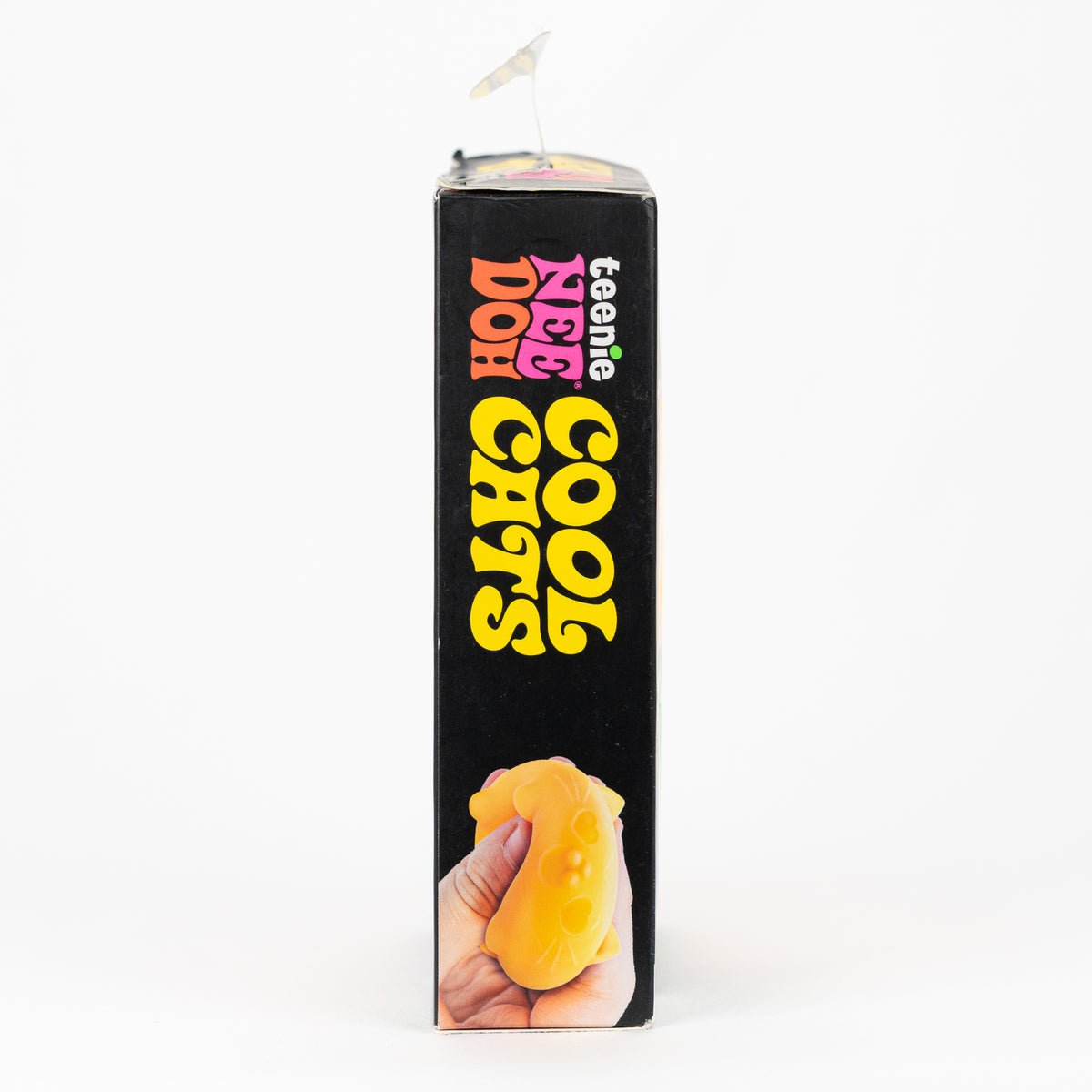 NeeDoh Teenie Cool Cats 4-Pack, side panel of retail packaging.