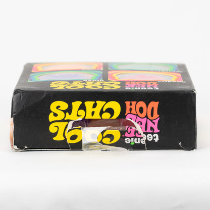 NeeDoh Teenie Cool Cats 4-Pack, top panel of retail packaging.
