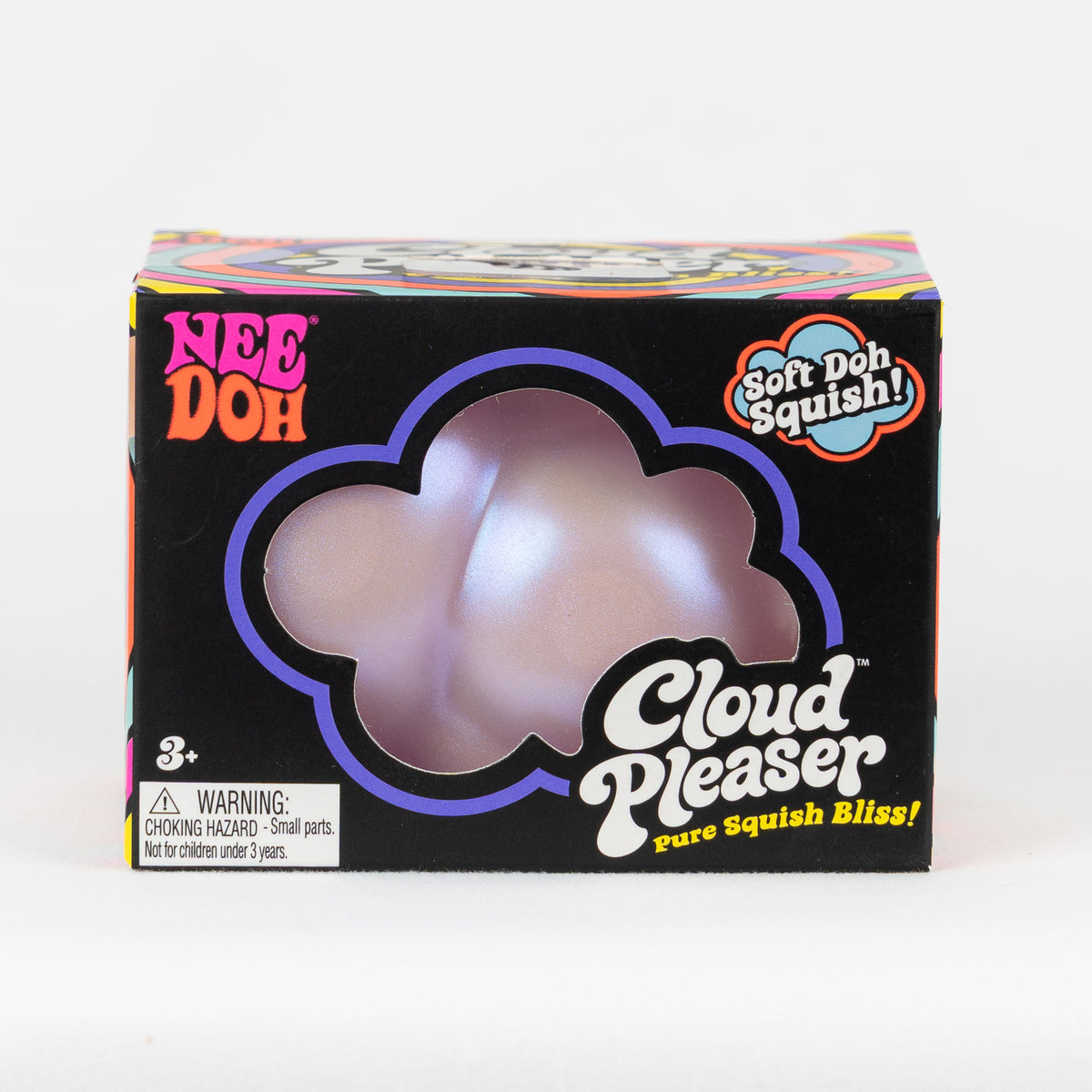 Cloud Pleaser — product and retail packaging; assortment example, color/style supplied based on availability