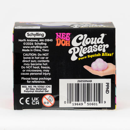 Cloud Pleaser — packaging details; assortment example, color/style supplied based on availability