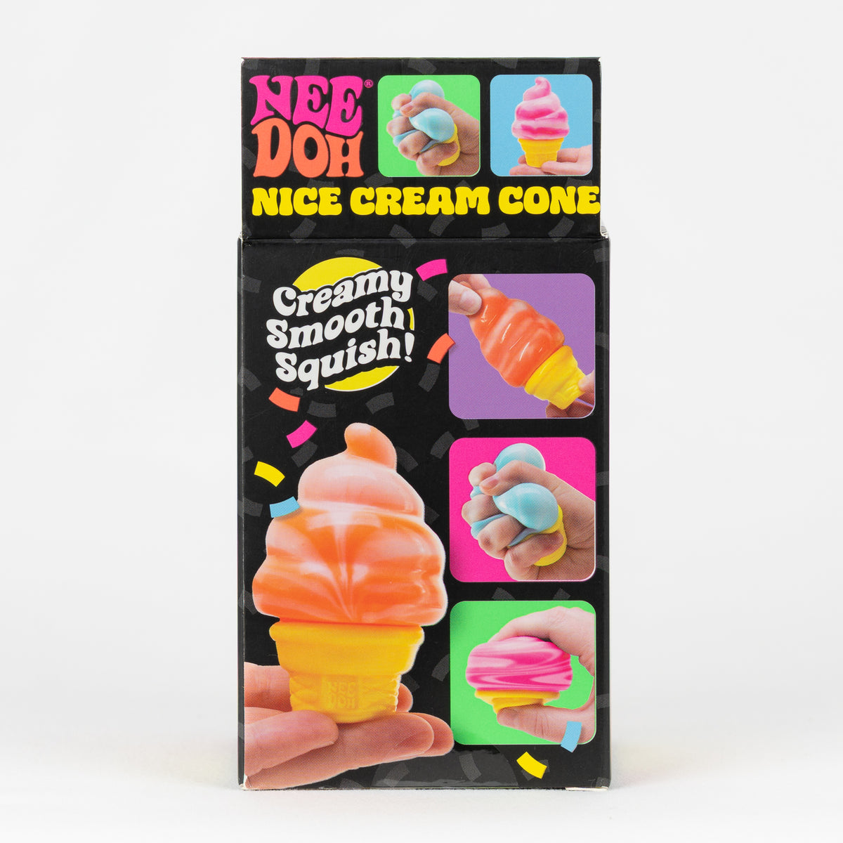 NeeDoh Nice Cream Cone, back panel with package artwork.