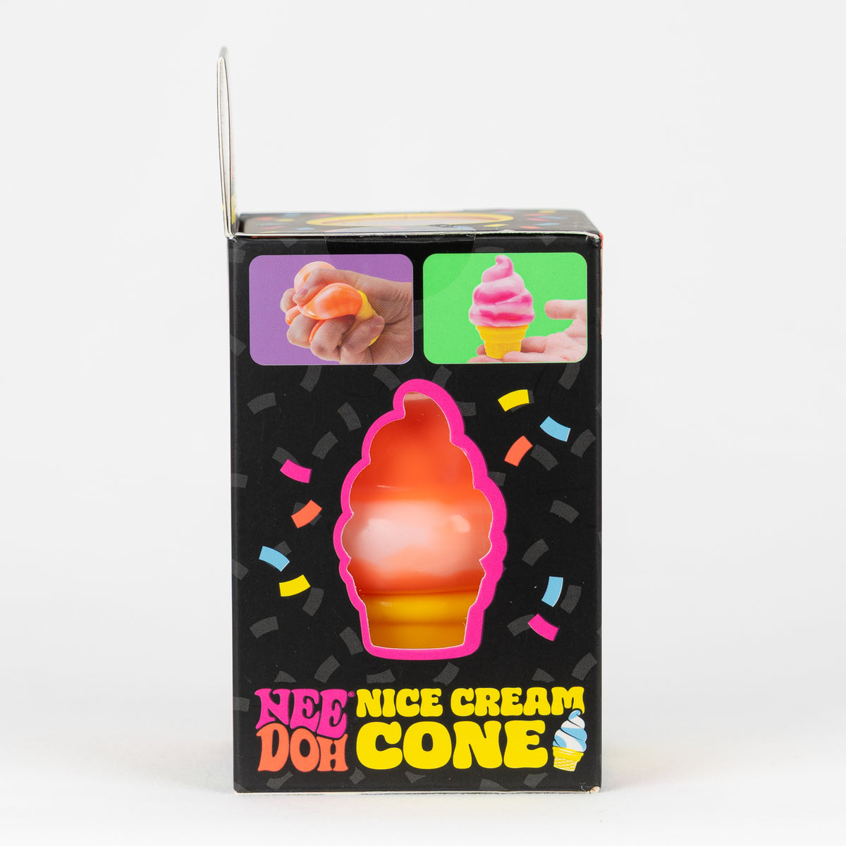 NeeDoh Nice Cream Cone, side panel of retail packaging.