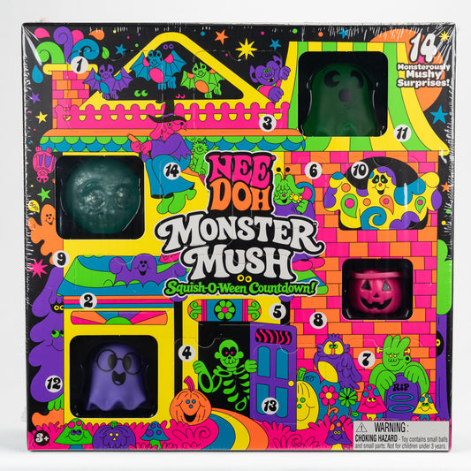 Monster Mush - 14-Piece Halloween Countdown — product and retail packaging; assortment example, color/style supplied based on availability