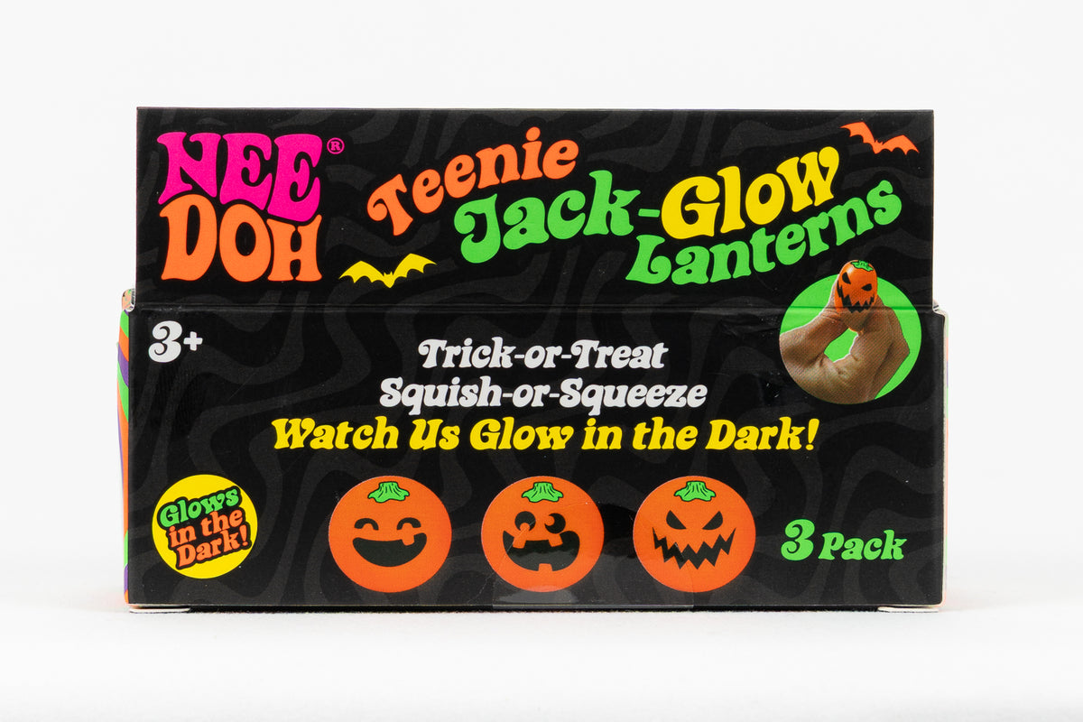 NeeDoh Teenie Jack-Glow Lanterns 3-Pack, back panel with package artwork.