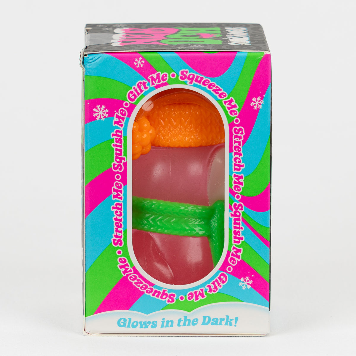NeeDoh Polar Glow Penguin, side panel of retail packaging.