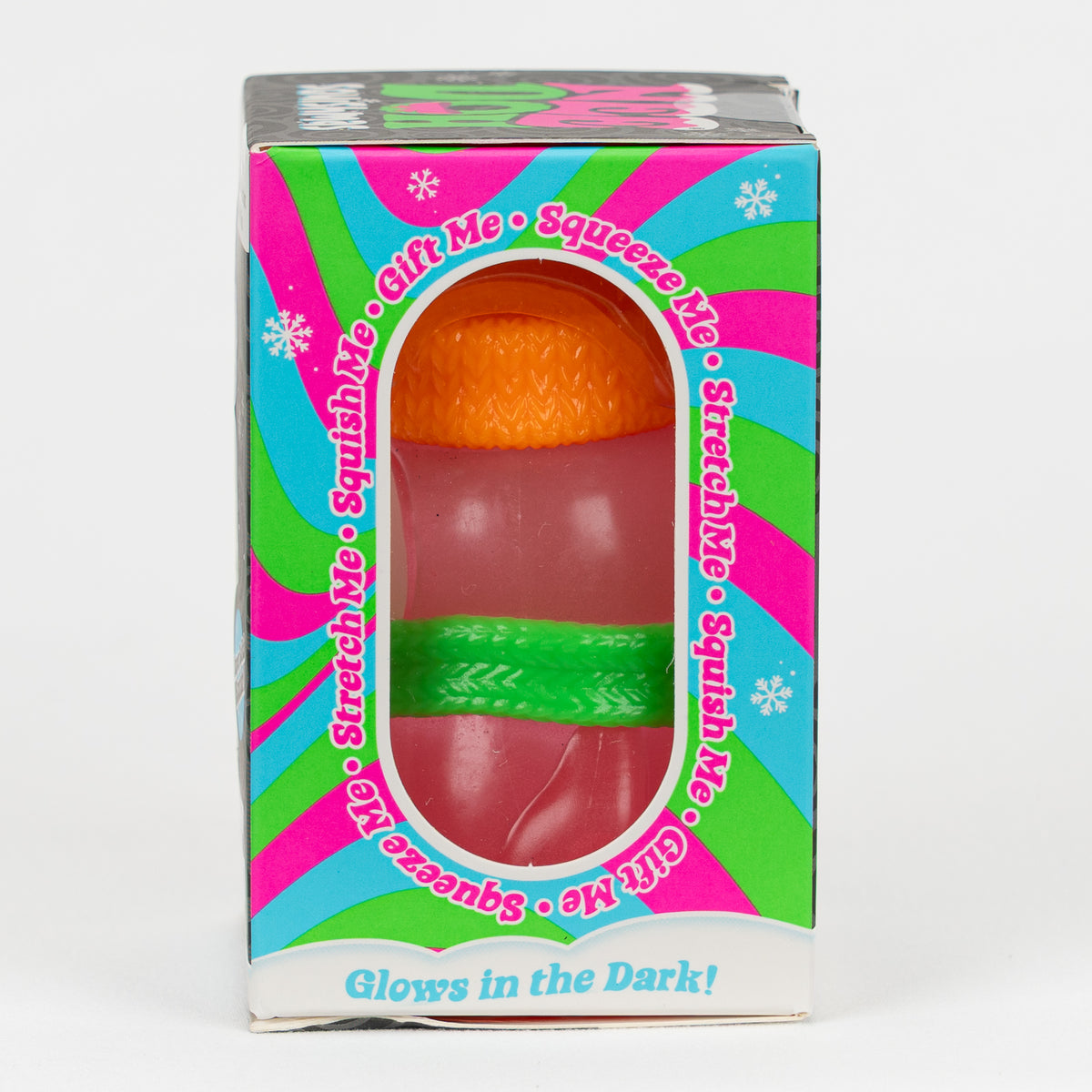 NeeDoh Polar Glow Penguin, opposite side panel of retail packaging.