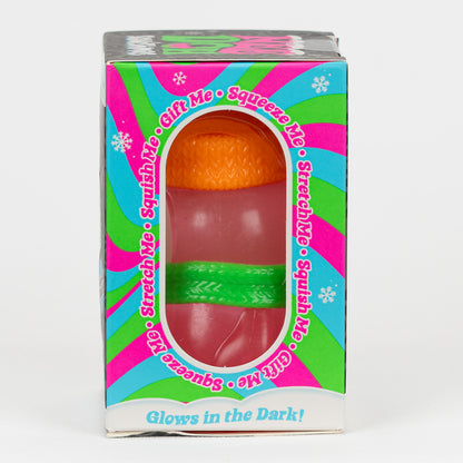 NeeDoh Polar Glow Penguin, opposite side panel of retail packaging.