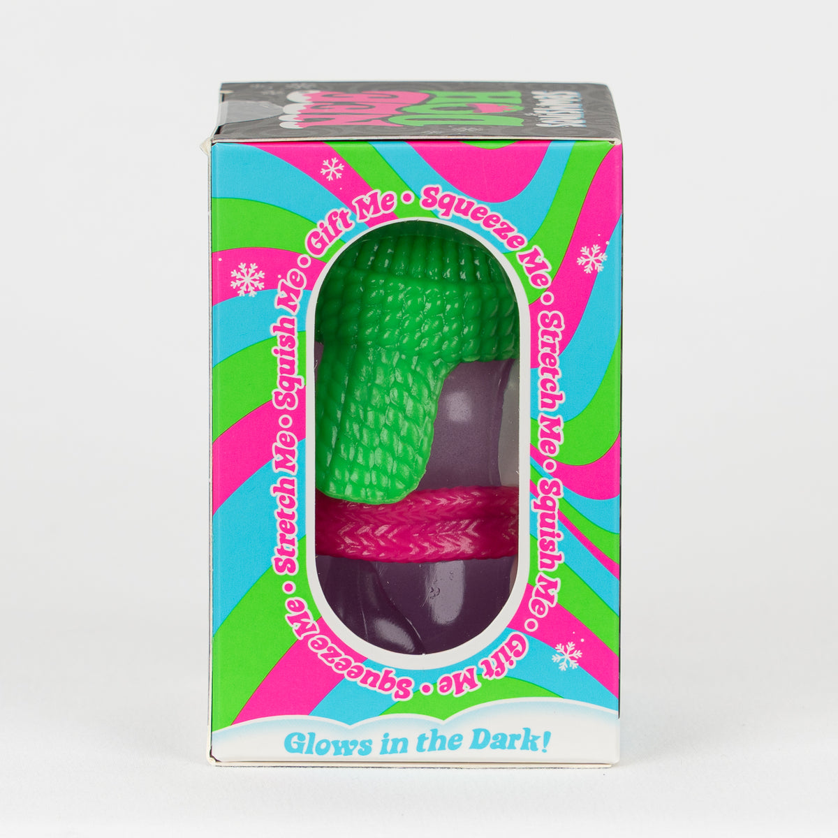NeeDoh Polar Glow Penguin, side panel of retail packaging.