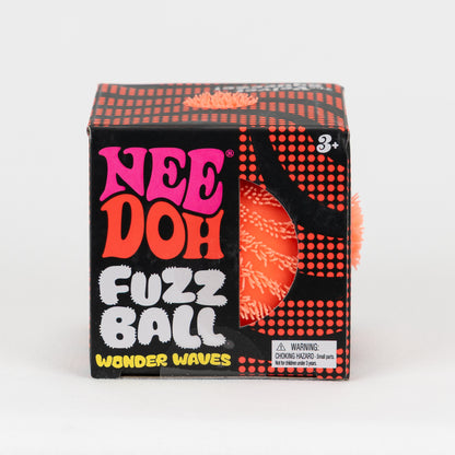 NeeDoh Fuzz Ball Wonder Waves - Orange, front of retail packaging.