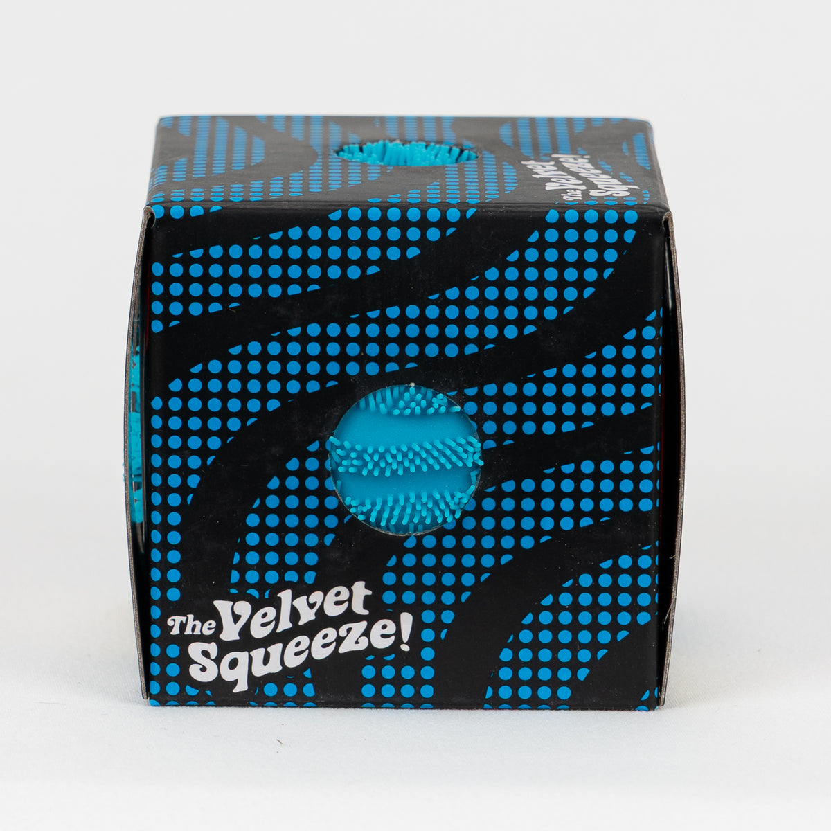 NeeDoh Fuzz Ball Wonder Waves - Blue, side package window.