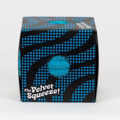 NeeDoh Fuzz Ball Wonder Waves - Blue, side package window.