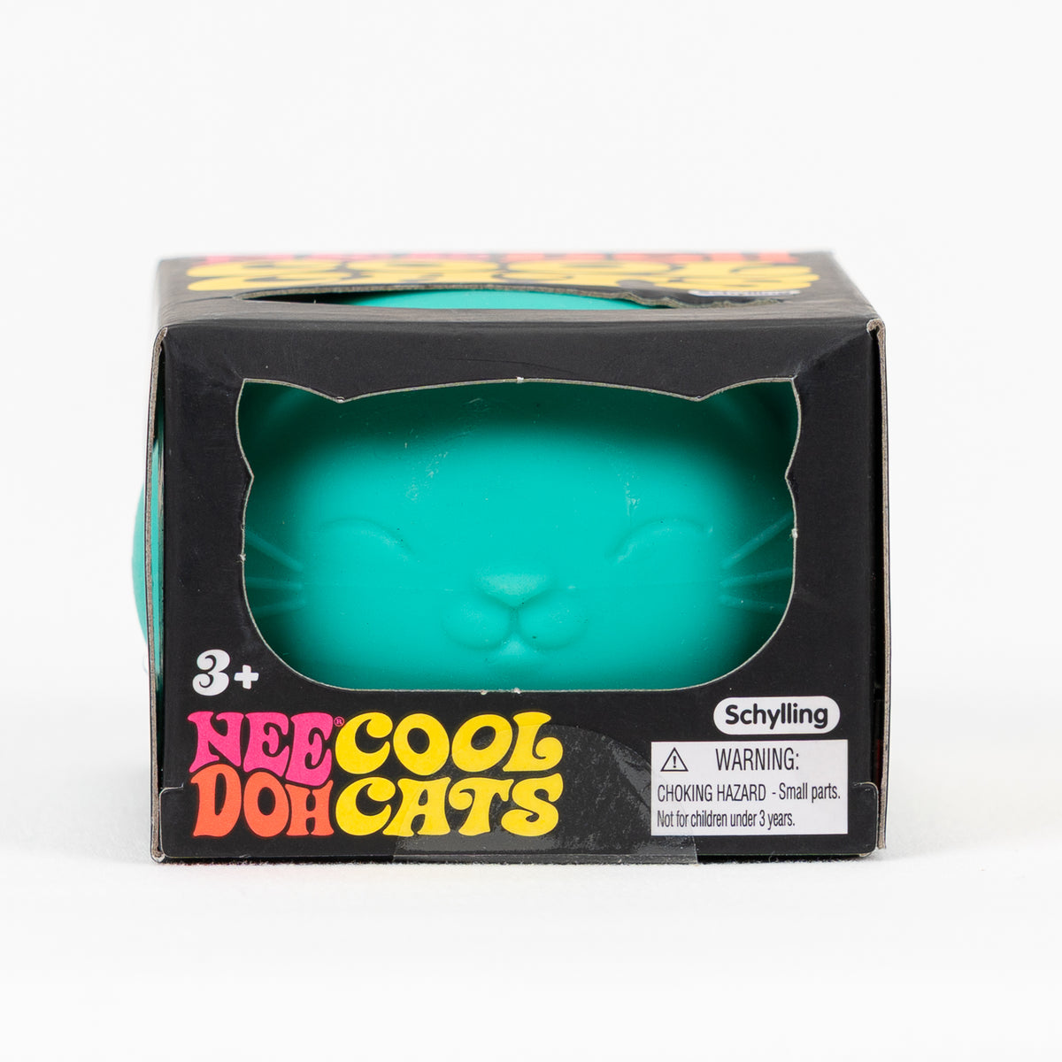 NeeDoh Cool Cats - Green, front of retail packaging.